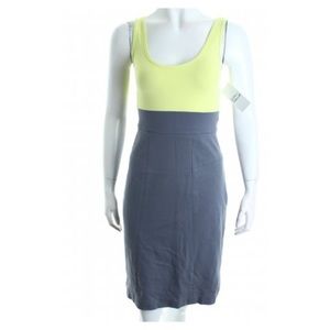 Theory Jersey Dress grey-neon yellow casual - 2